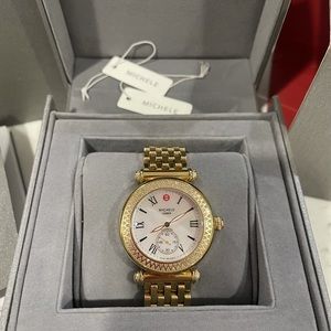 Michele Caber Diamond Gold plated Ladies Watch.